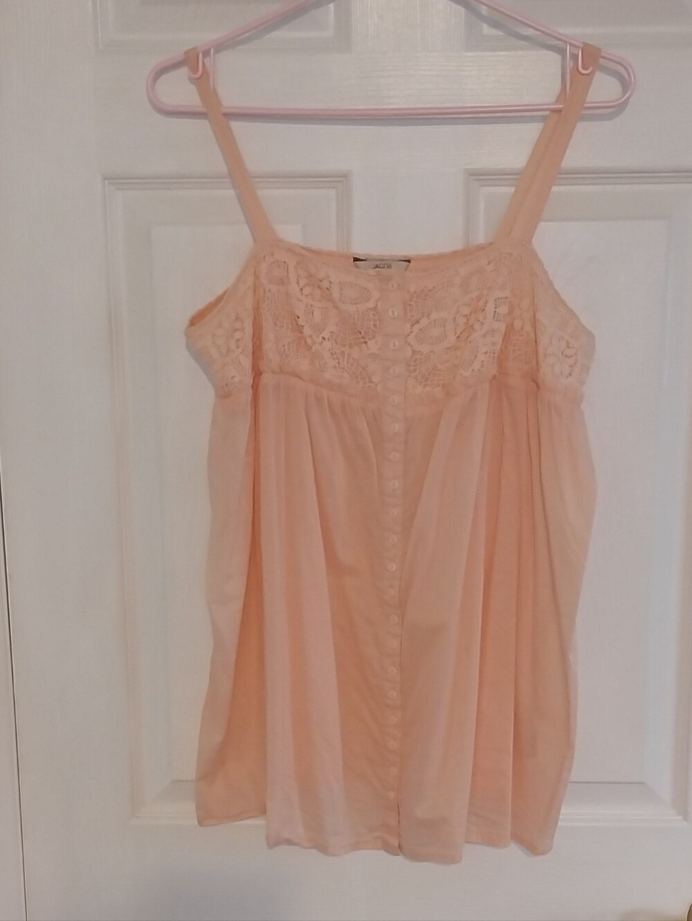 Jacob Pure Cotton Peach Lace Yoke Spaghetti Strap Camisole